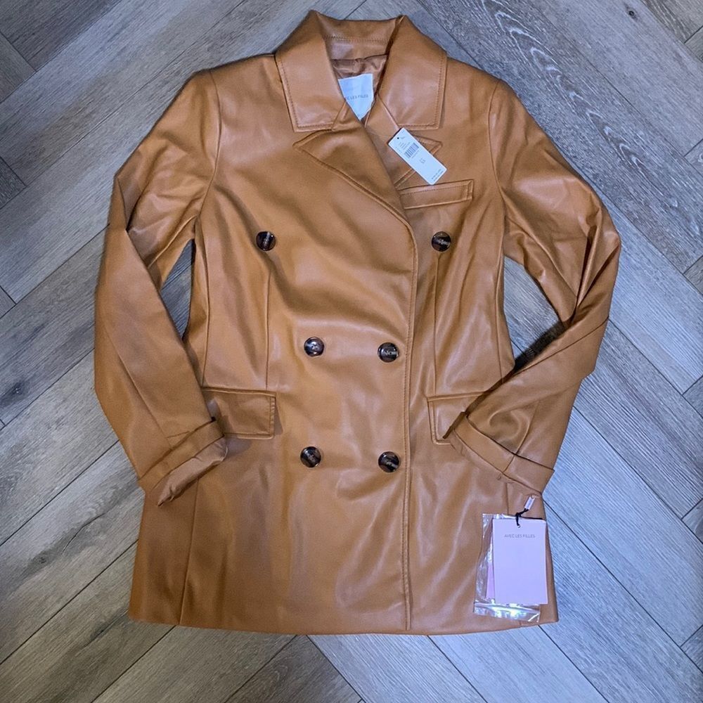 NWT Avec Les Filles Faux Leather Jacket